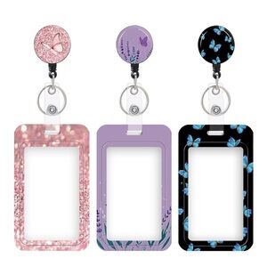Set of 3 New Retractable ID Holders